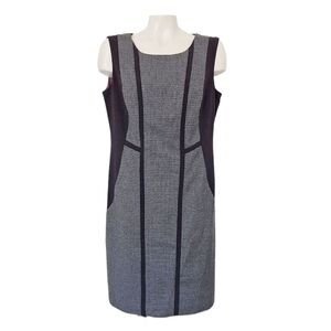 Worthington Gray and Black Checked Midi Sheath Dress professional Size 14 Plus
